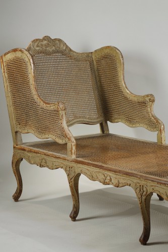 Duchesse à Oreille with lace-up cane bottom Louis XV period - Seating Style Louis XV