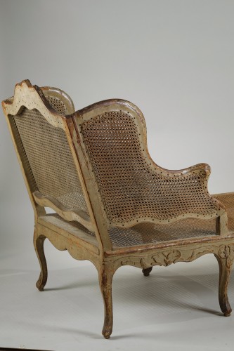 Sièges Canapé & Mobilier de Salon - Duchesse à oreille à fond de canne à lacets Époque Louis XV