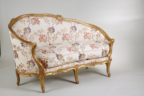 Pair of Louis XV sofas  Attributed To Louis Delanois - 