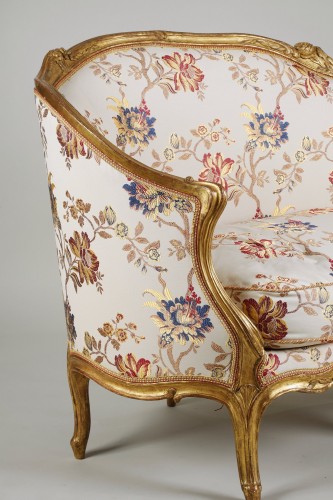 18th century - Pair of Louis XV sofas  Attributed To Louis Delanois