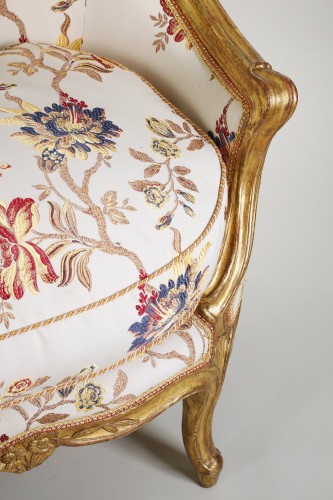 Antiquités - Pair of Louis XV sofas  Attributed To Louis Delanois