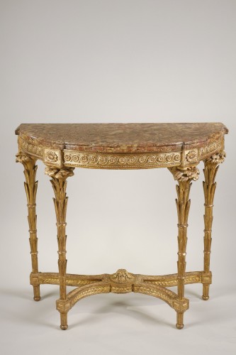 Console demi-lune d'époque Louis XVI - Mobilier Style Louis XVI