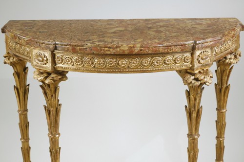 Console demi-lune d'époque Louis XVI - Galerie Gilles Linossier