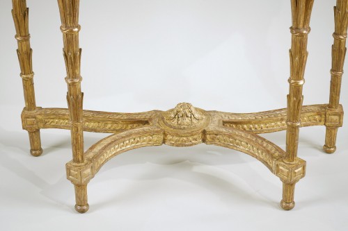 XVIIIe siècle - Console demi-lune d'époque Louis XVI