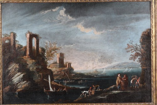 Paysage attribué à Michele MARIESCHI (1696-1743) - Tableaux et dessins Style 