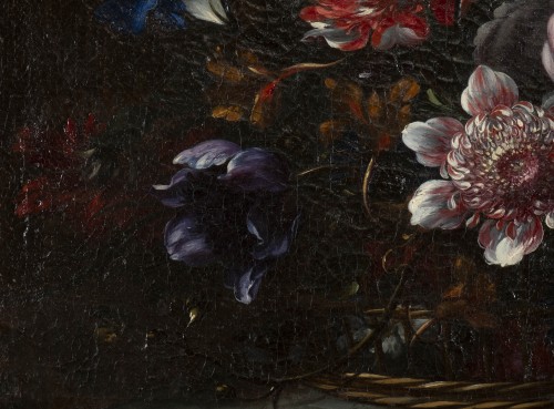 18th century - Flowers on an entablature Attributed to J.B. Dubuisson (1660 – 1735)