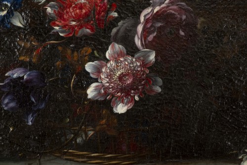 Régence - Corbeille de Fleurs sur un entablement Attribué à J.B. Dubuisson (1660 – 1735)