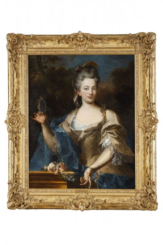 Portrait Representing The Allegory Of Prudence Att. To Antoine Pesne