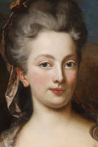 Paintings & Drawings  - Portrait Representing The Allegory Of Prudence Att. To Antoine Pesne