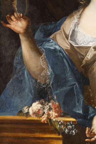 Antiquités - Portrait Representing The Allegory Of Prudence Att. To Antoine Pesne