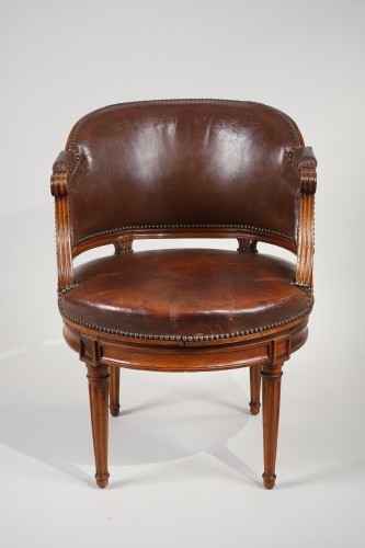 Sièges Fauteuil & Bergère - Fauteuil de bureau pivotant, époque Louis XVI