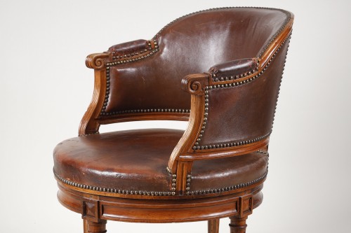 Large Swivel Office Armchair, Louis XVI Period - 