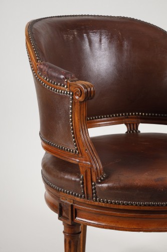 Antiquités - Large Swivel Office Armchair, Louis XVI Period