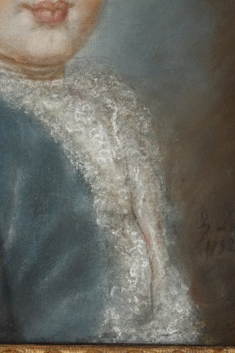 Pastel representing a young man signed François-Hubert Drouais (1727-1775) - 