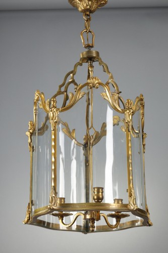 Antiquités - Lanterne en bronze doré fin du XIXe siècle