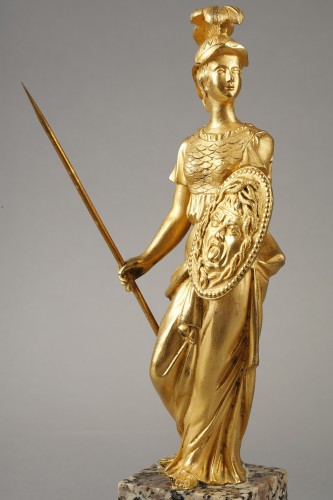  - Minerve et Vénus, paire de sculptures  en bronze doré