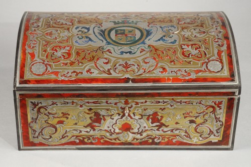 Box in Boulle marquetry of red tortoiseshell - Objects of Vertu Style Louis XIV