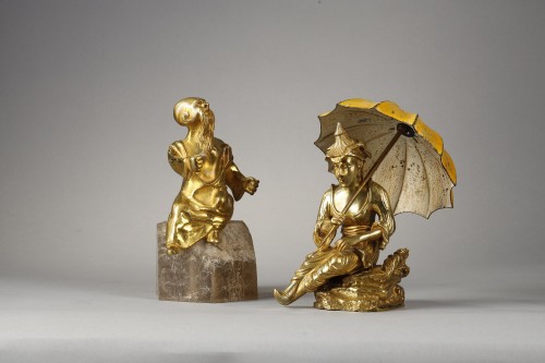 Paire de statuettes personnages chinois - Objet de décoration Style 