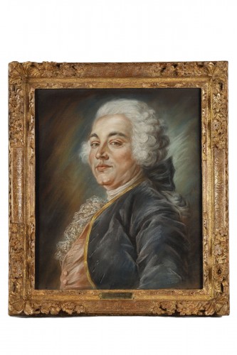 Portrait of a man  signed and dated Perroneau pxt 1753