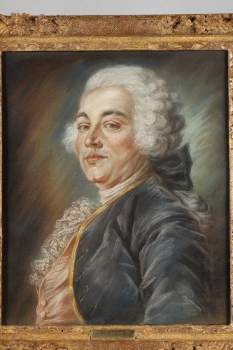 Portrait d'un Comte signé et daté Perroneau pxt 1753 - Tableaux et dessins Style Louis XV
