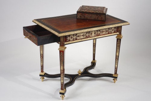 Petite table d'époque Louis XIV en marqueterie Boulle - Mobilier Style Louis XIV