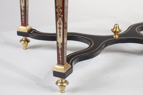 XVIIe siècle - Petite table d'époque Louis XIV en marqueterie Boulle