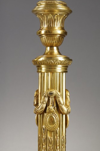 Paire de flambeaux époque Louis XVI - Galerie Gilles Linossier