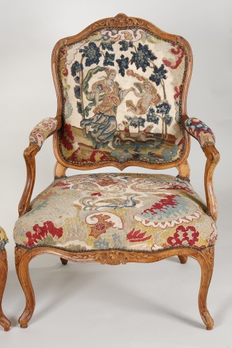 Suite de quatre fauteuils à la Reine Estampillés de Bauve - Galerie Gilles Linossier