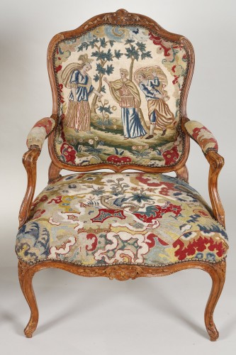 XVIIIe siècle - Suite de quatre fauteuils à la Reine Estampillés de Bauve