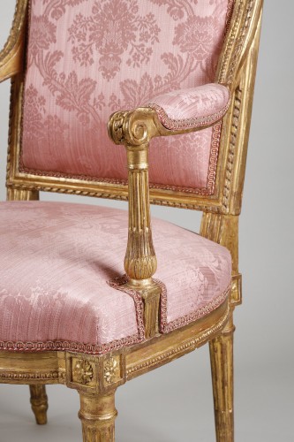 Louis XVI - Paire de fauteuils cabriolets attribués à Georges Jacob