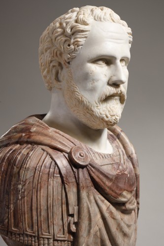 Antiquités - Presumed bust of Demosthenes, ancient head from the 2nd-3rd century AD