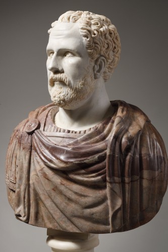 Antiquités - Presumed bust of Demosthenes, ancient head from the 2nd-3rd century AD