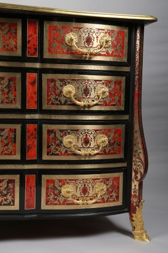 Furniture  - Pair of chests of drawers in Boulle marquetry
