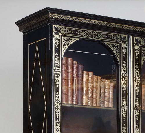“boulle” Marquetry Bookcase, Attributed To André Charles Boulle - Furniture Style Louis XIV