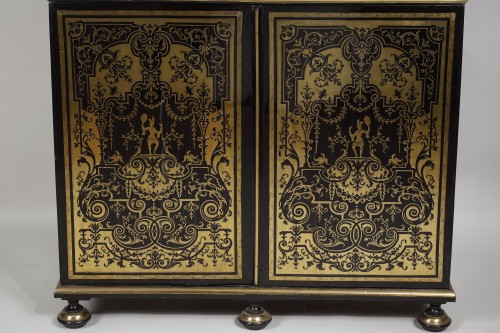 Antiquités - Bibliothèque en marqueterie « Boulle », attribuée à André Charles Boulle