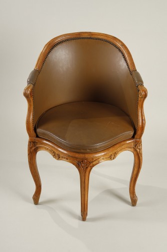 Louis XV - Louis XV period desk armchair stamped Forget