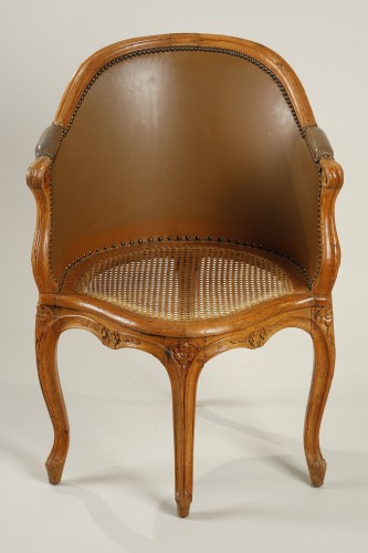 Antiquités - Louis XV period desk armchair stamped Forget
