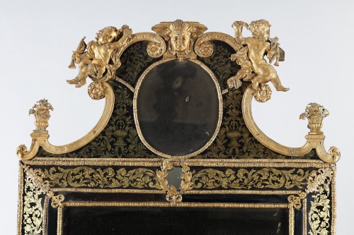 18th century Swedish mirror attributed to Burchardt Precht - Mirrors, Trumeau Style Louis XIV