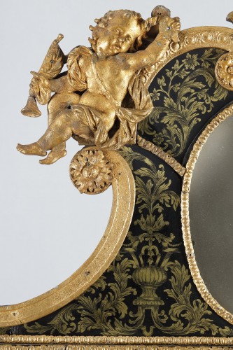 XVIIIe siècle - Miroir Suédois du XVIIIe siècle attribué à Burchardt Precht