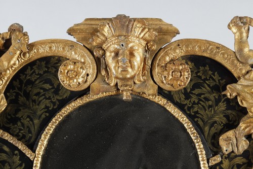 Louis XIV - Miroir Suédois du XVIIIe siècle attribué à Burchardt Precht