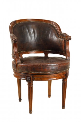 Large swivel office armchair, Louis XVI period