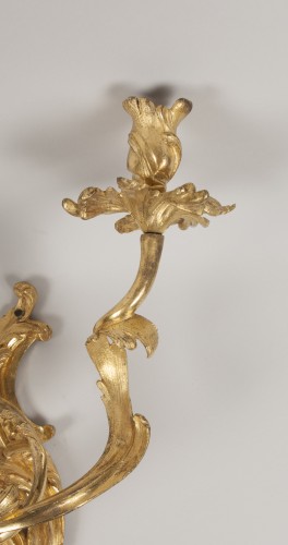 Luminaires Appliques - Paire d'appliques en bronze doré d'époque Louis XV