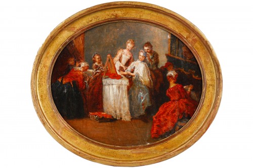 Interior scene, French school of the late 18th century