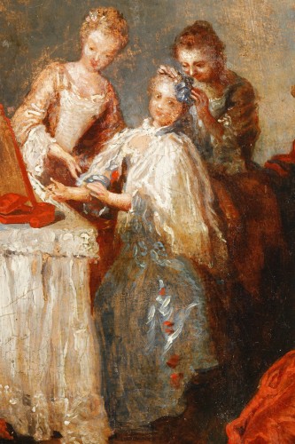 Scène d’intérieur, école française  de la fin du XVIIIe siècle - Louis XV