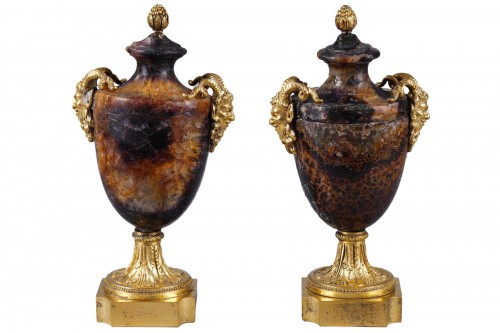 Pair Of Blue John Urn Vases