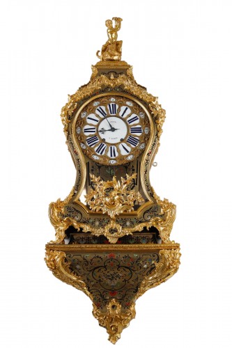 Very large Boulle cartel from the Louis XV period in five colors, signed fr