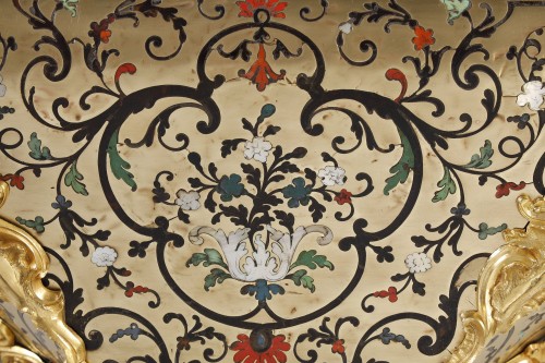 Louis XV - Very large Boulle cartel from the Louis XV period in five colors, signed fr