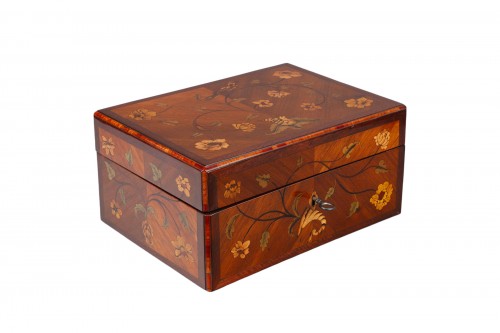 Floral Marquetry Box Attributed To Latz