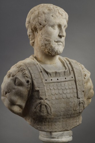 bust of Emperor Hadrian Head from the 2nd century AD, bust XVIth-XVIIth century - 