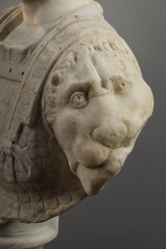 BC to 10th century - bust of Emperor Hadrian Head from the 2nd century AD, bust XVIth-XVIIth century